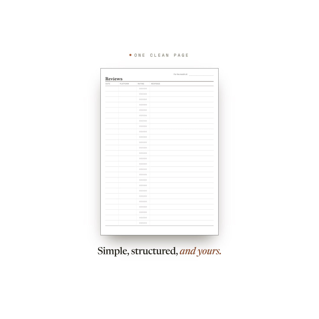 Reviews printable planner insert — preview image 2 of 20