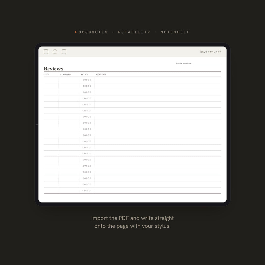 Reviews printable planner insert — preview image 5 of 20