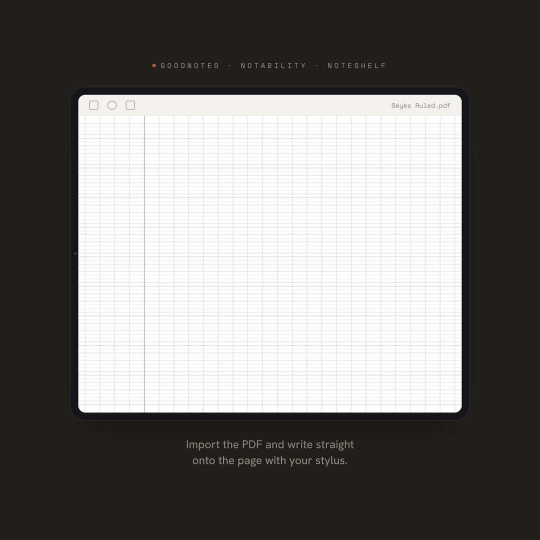 Séyès Ruled Planner Insert | Lined Paper | GoodNotes iPad PDF | Digital Download