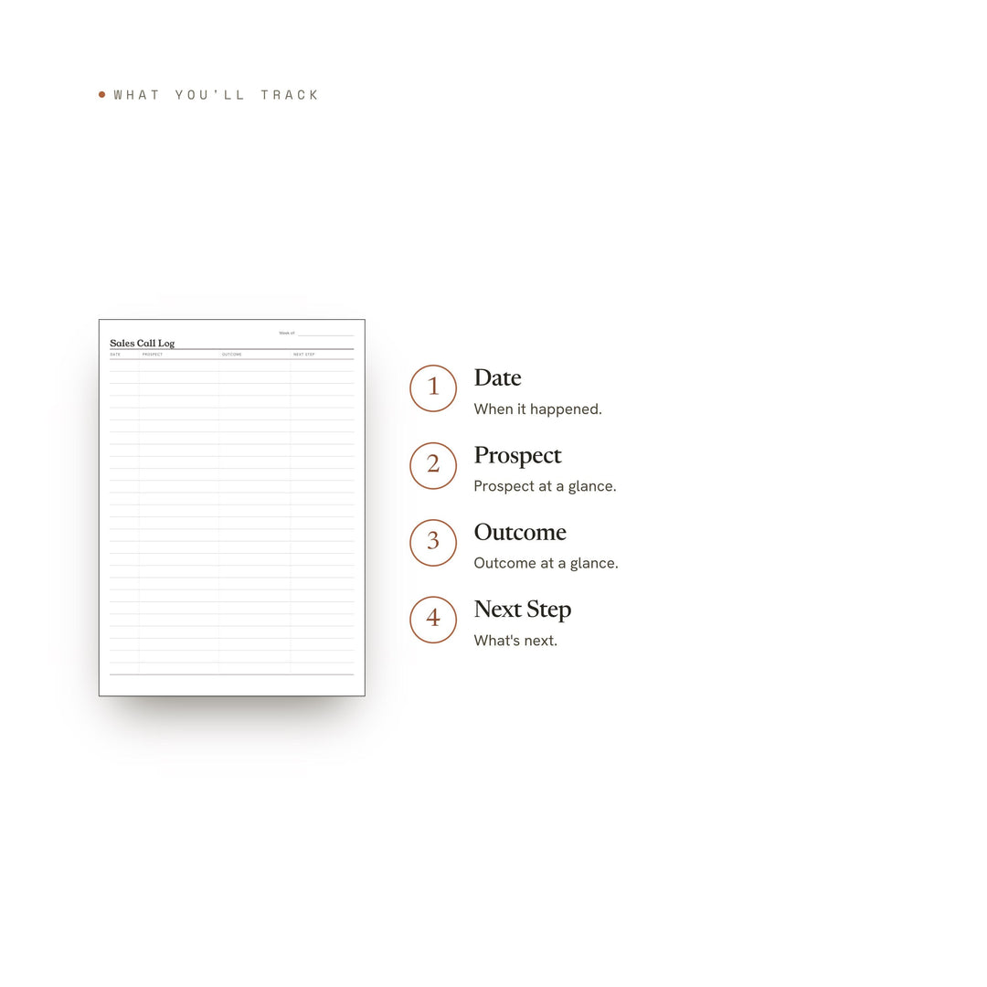 Sales Call Log Planner Insert | Client Tracker | GoodNotes iPad PDF | Digital Download