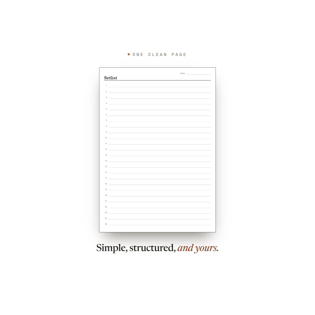 Setlist printable planner insert — preview image 2 of 20