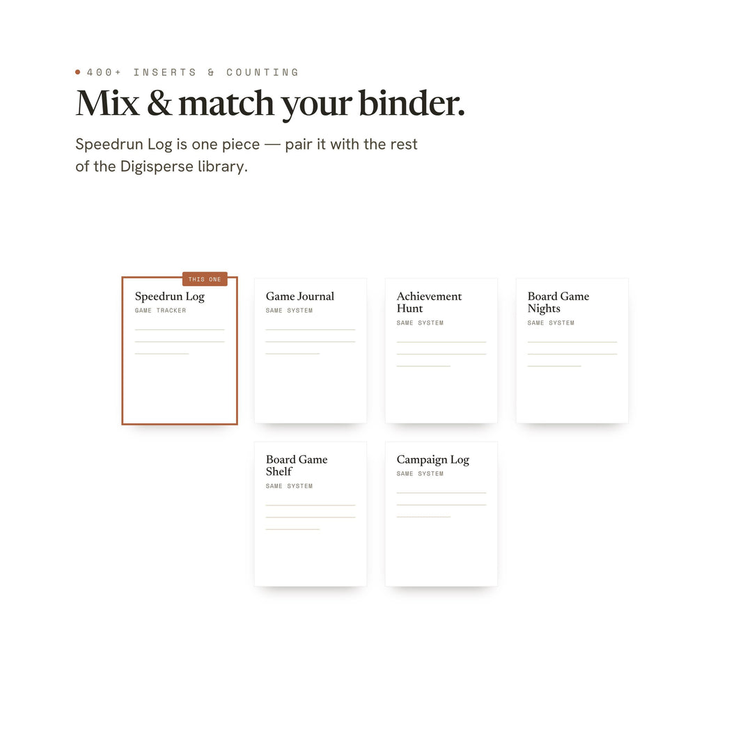 Speedrun Log Planner Insert | Game Tracker | GoodNotes iPad PDF | Digital Download
