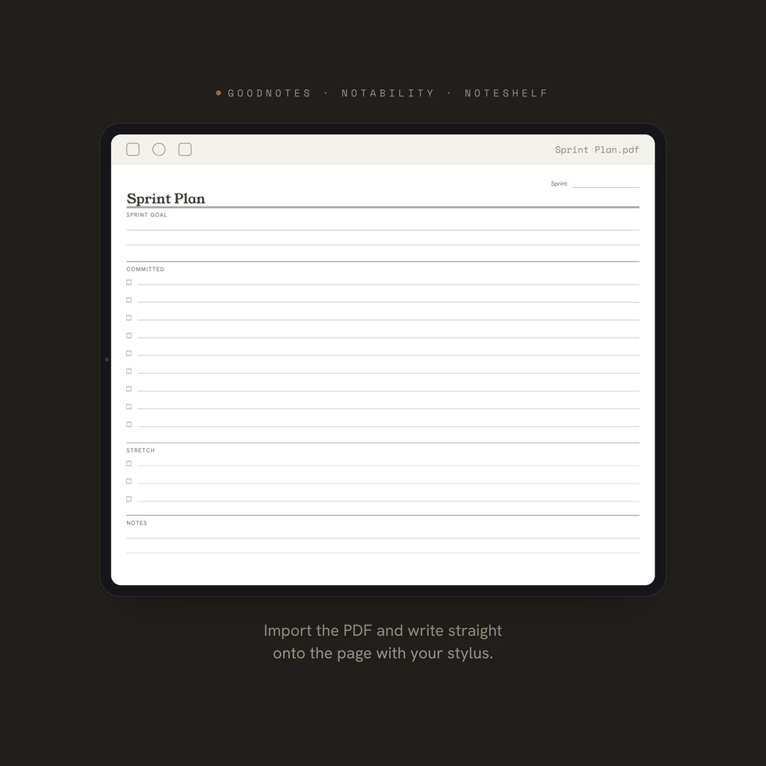 Sprint Plan printable planner insert — preview image 5 of 20