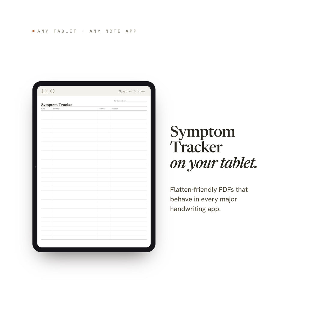 Symptom Tracker Planner Insert | Wellness Tracker | GoodNotes iPad PDF | Digital Download