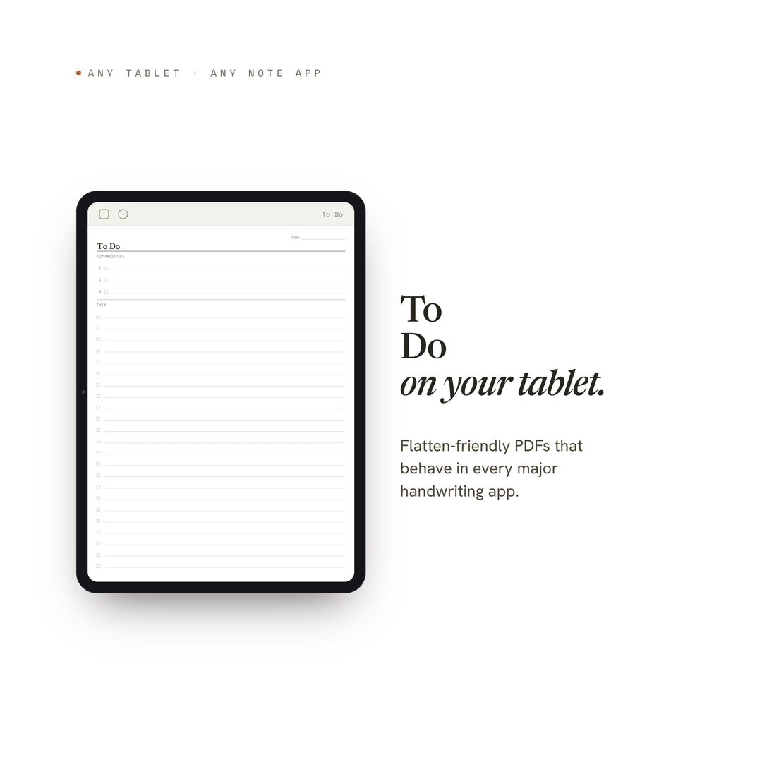 To Do Planner Insert | Note Taking Page | GoodNotes iPad PDF | Digital Download