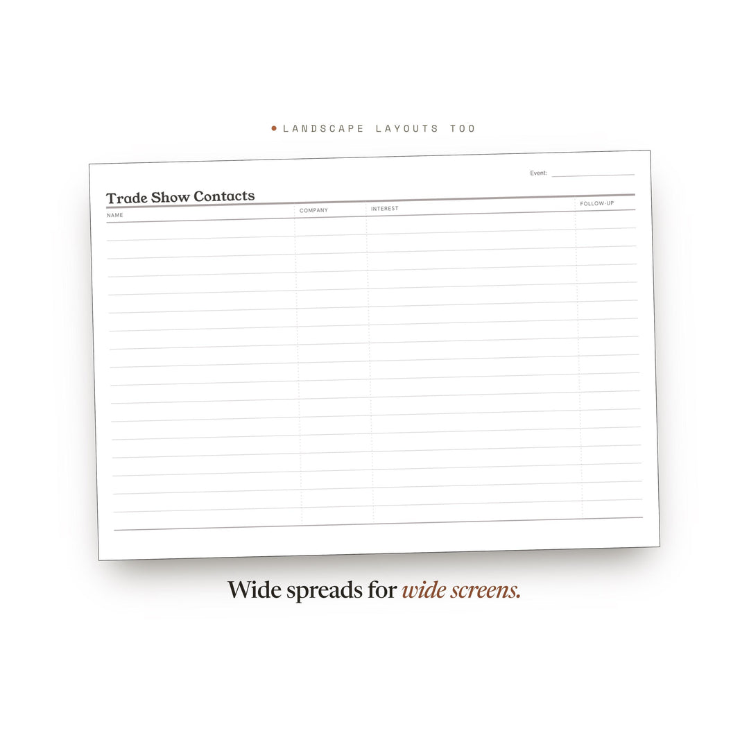 Trade Show Contacts printable planner insert — preview image 15 of 20