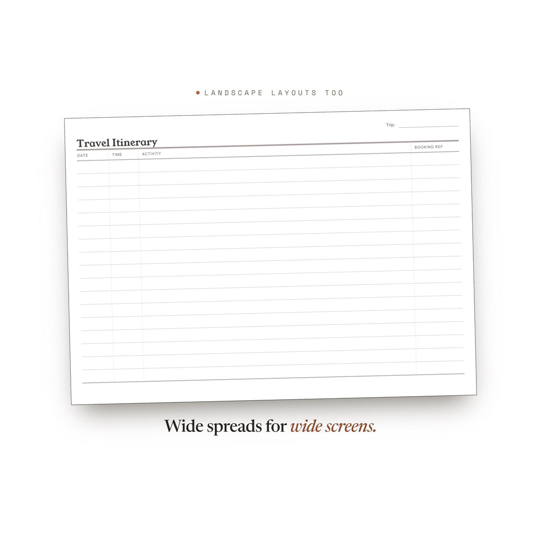 Travel Itinerary Planner Insert | Digital Download (GoodNotes Ready)