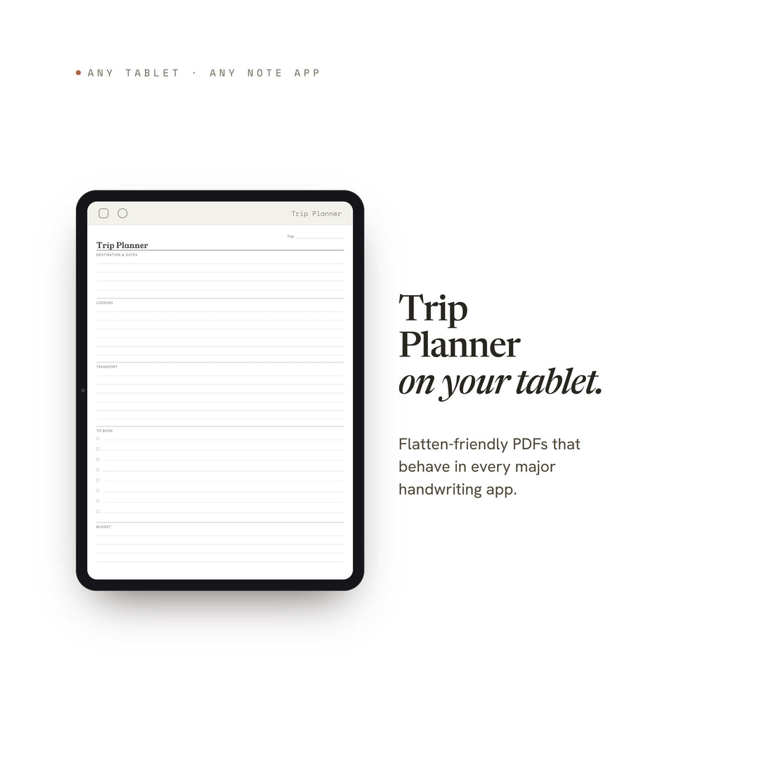 Trip Planner Insert | Travel Itinerary, Budget, Lodging (Digital Download)