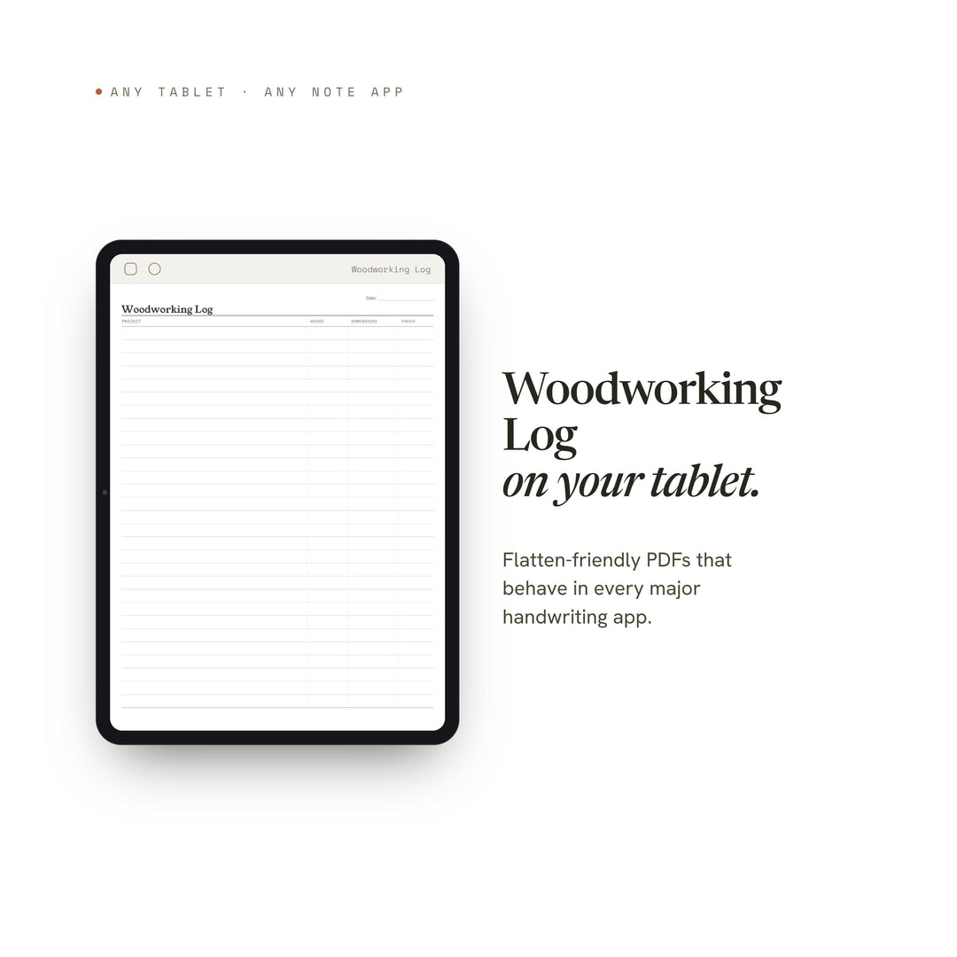 Woodworking Log printable planner insert — preview image 6 of 20