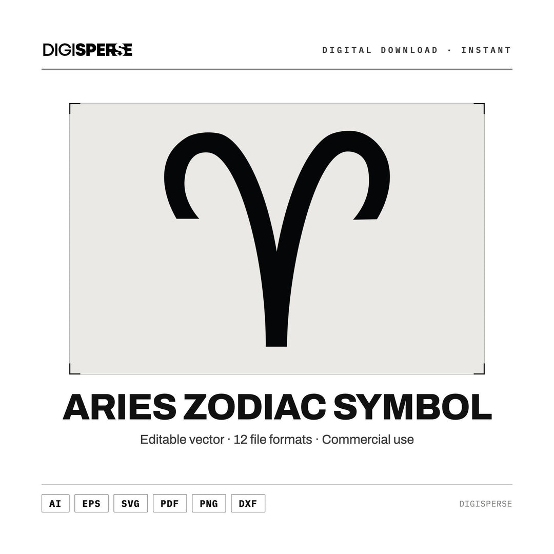 Aries SVG PNG | Zodiac Graphic 12 File Formats | Cricut Silhouette Sublimation Digital Download