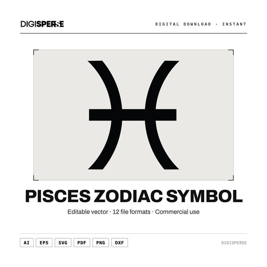 Pisces SVG PNG | Zodiac Graphic 12 File Formats | Cricut Silhouette Sublimation Digital Download
