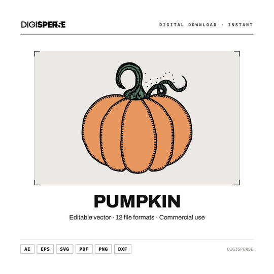 Pumpkin Illustration Vector Graphic (9 File Formats) vector graphic set — main preview