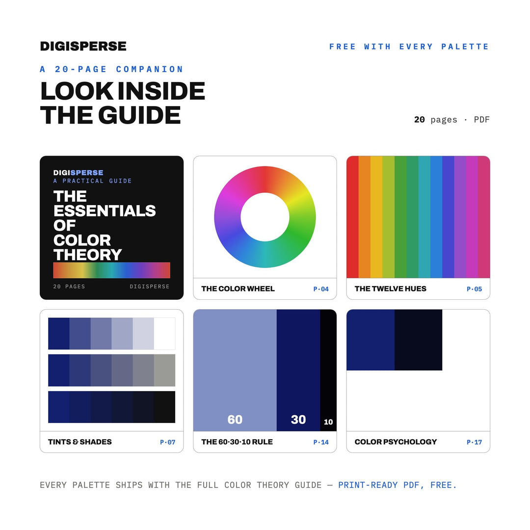 Midnight Blue Color Palette | 30 Hex RGB CMYK Swatches (Digital Download)