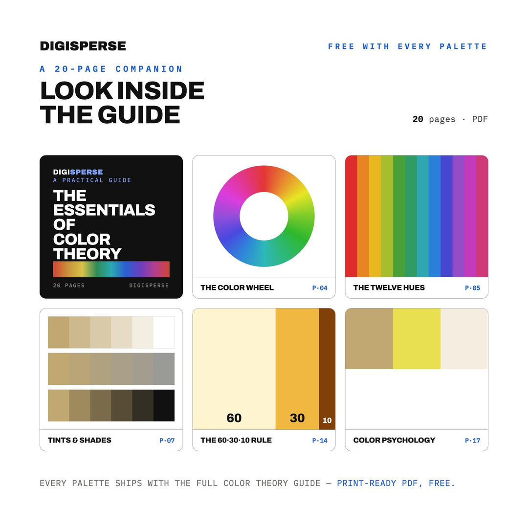 Candied Ginger Color Palette | 30 Procreate Swatches, HEX, RGB, CMYK (Digital Download)