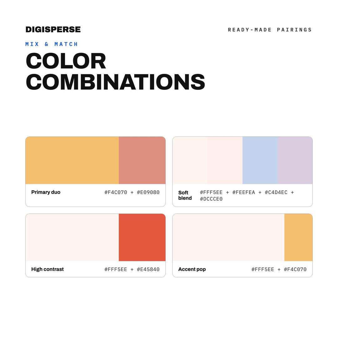 Peach Sunrise Color Palette | 30 Procreate Swatches, ASE Guide (Digital Download)