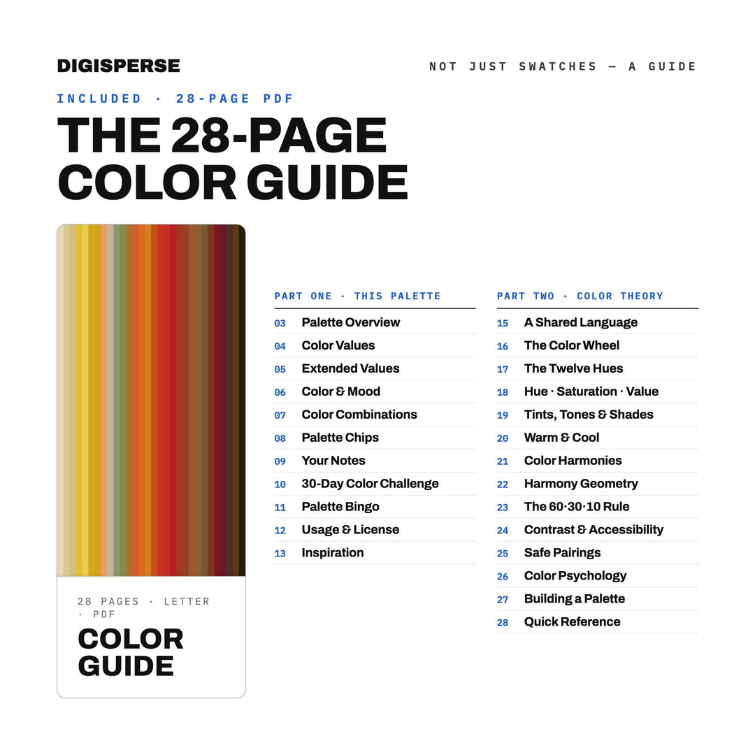 Autumn Harvest Color Palette | 30 Procreate Swatches, ASE Guide (Digital Download)
