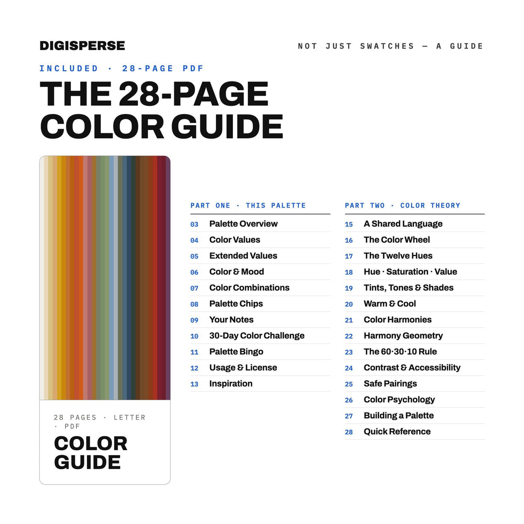 First Day of Autumn Color Palette | 30 Procreate Swatches, HEX, RGB, CMYK (Digital Download)