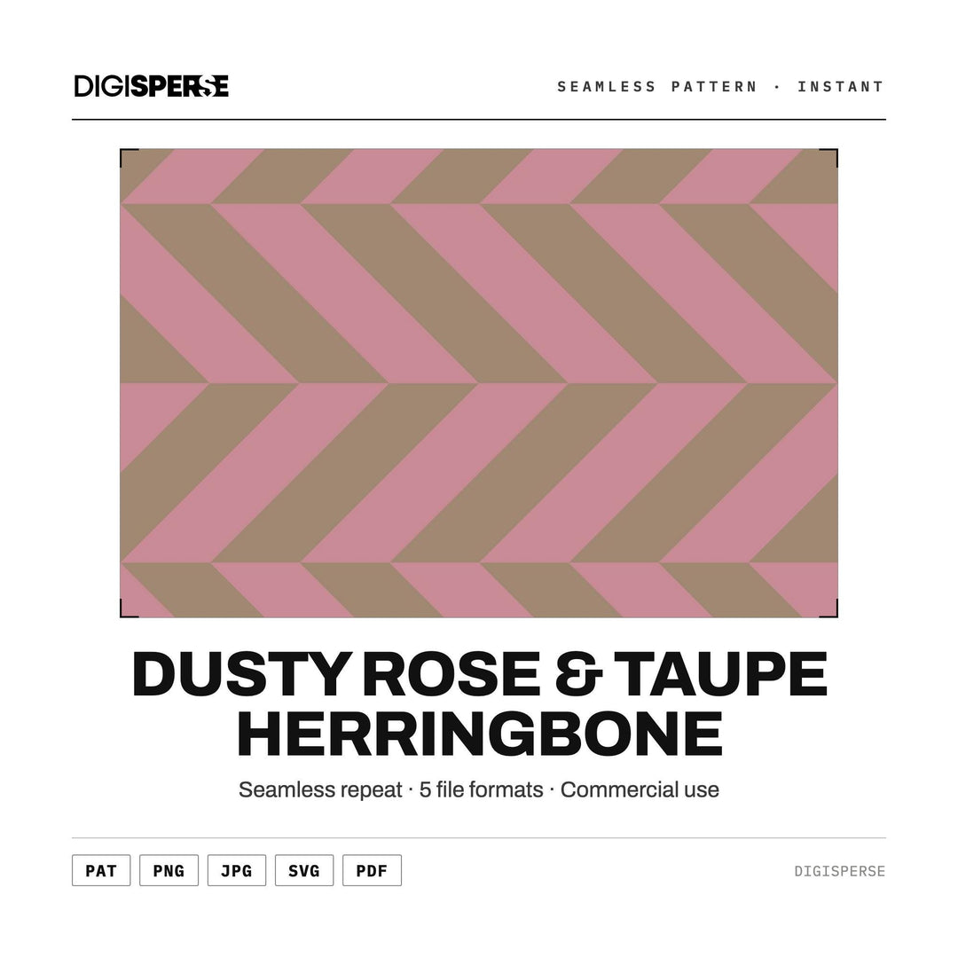 Herringbone Pattern Fabric | Dusty Rose Taupe Herringbone | Digital Paper PNG SVG PDF