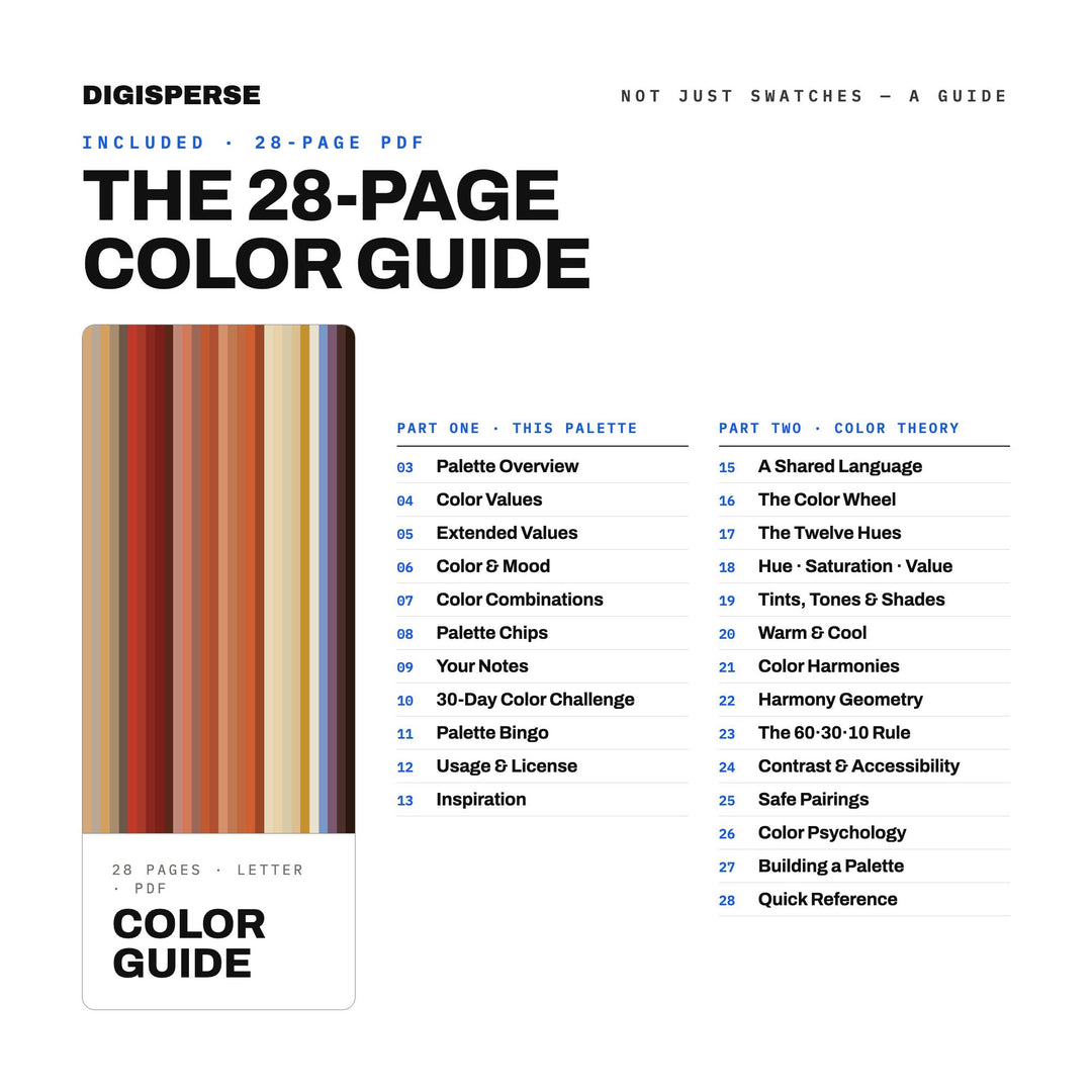 Warm Desert Color Palette for Southwest Landscape Art and Earthy Branding, 30 Canyon Rock Hues, Procreate Swatches, Hex Codes