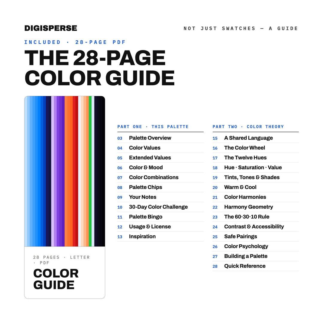 Neural Network Color Palette | 30 Colors, Hex, RGB, CMYK (Digital Download)