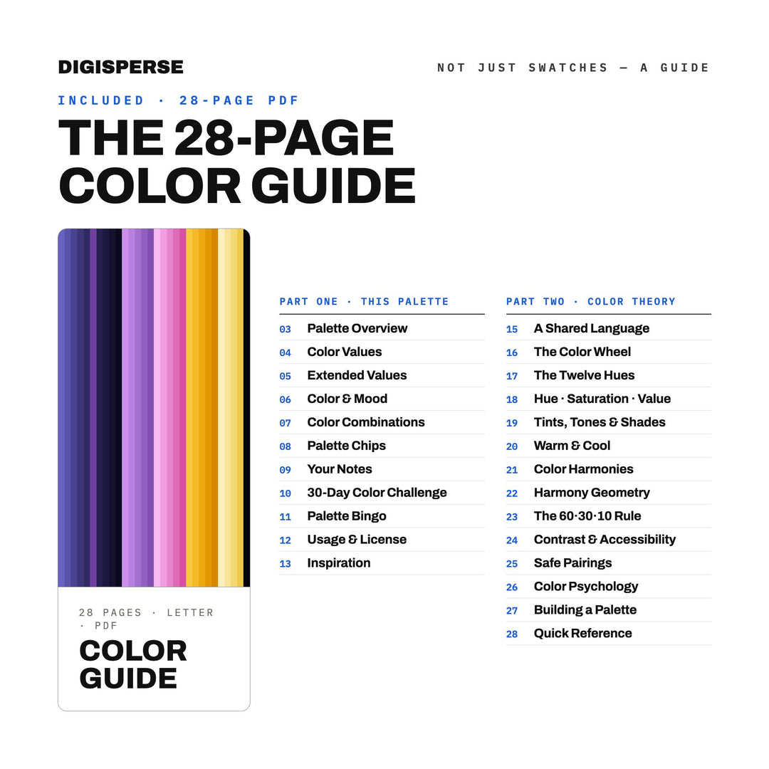 First Light Color Palette | 30 Procreate Swatches, HEX, RGB, CMYK (Digital Download)