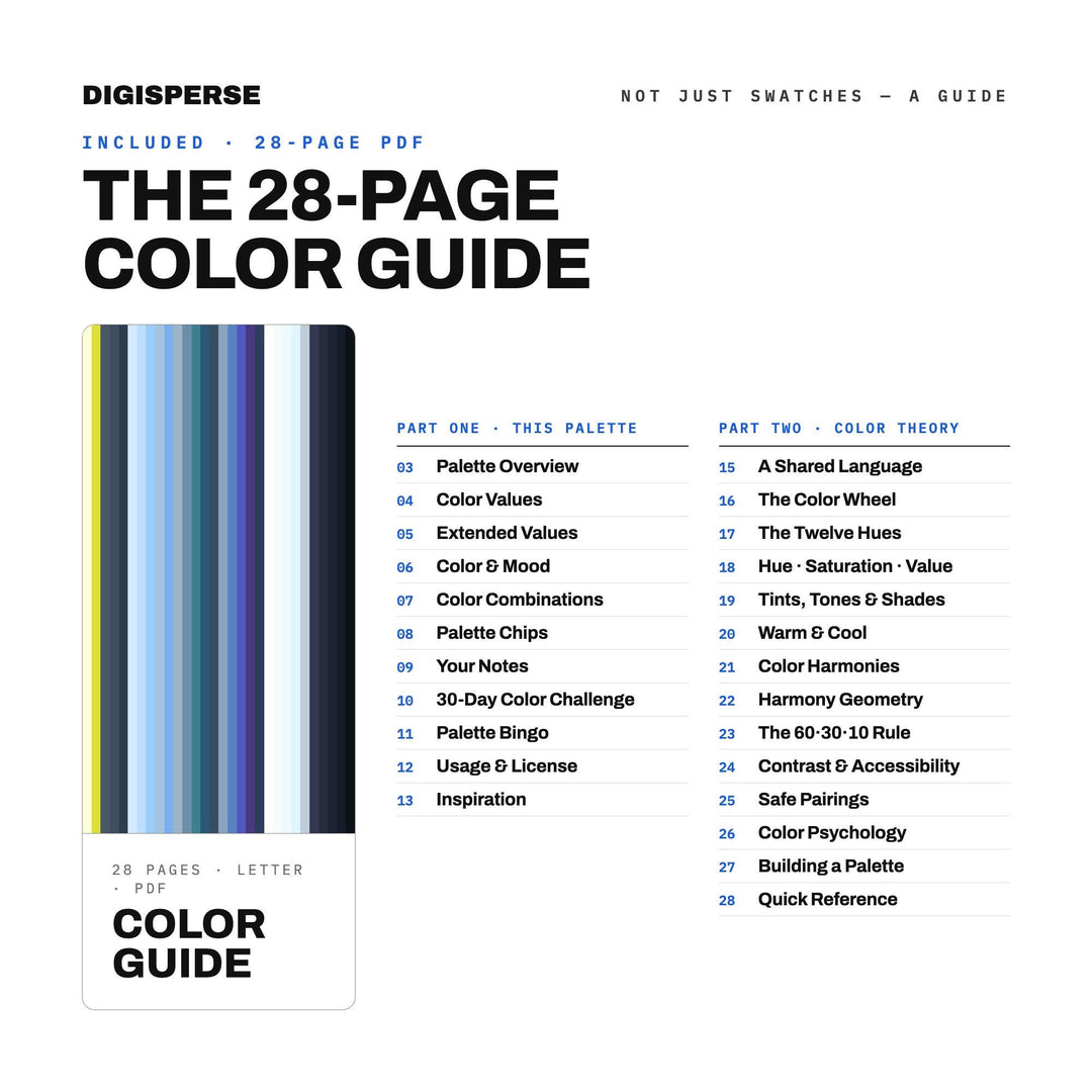 Lightning Strike Color Palette | 30 Colors | Hex RGB CMYK | Color Guide | Procreate Swatches + ASE | Digital Download