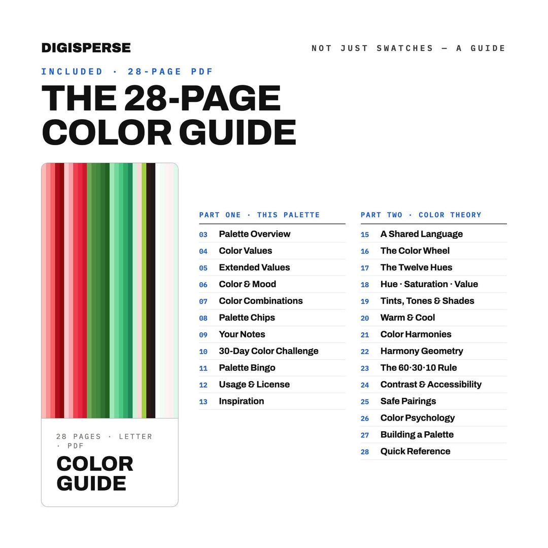 Watermelon Mint Color Palette | 30 Procreate Swatches, HEX, RGB, CMYK (Digital Download)