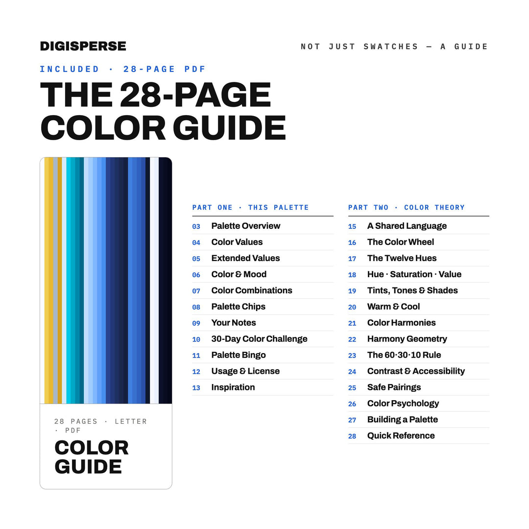 Blockchain Blue Color Palette | 30 Procreate Swatches, HEX, RGB, CMYK (Digital Download)