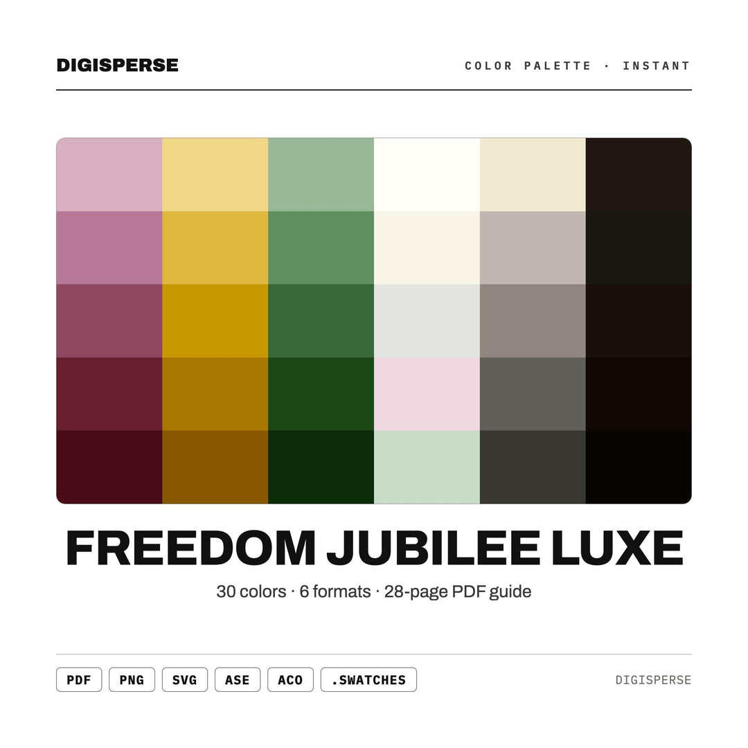 Freedom Jubilee Luxe Color Palette | 30 Procreate Swatches, ASE (Digital Download)