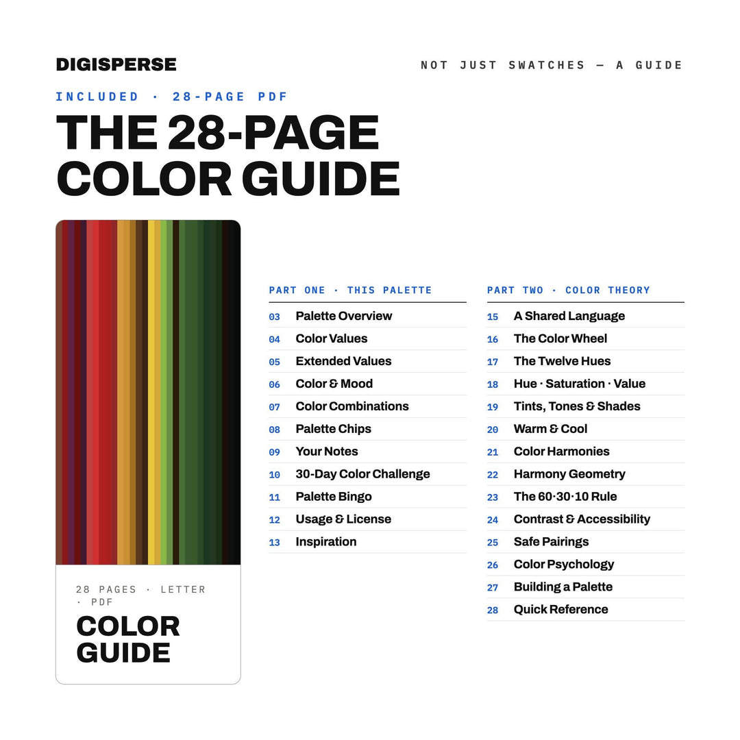 Crimson Canopy Color Palette | 30 Colors | Hex RGB CMYK | Color Guide | Procreate Swatches + ASE | Digital Download
