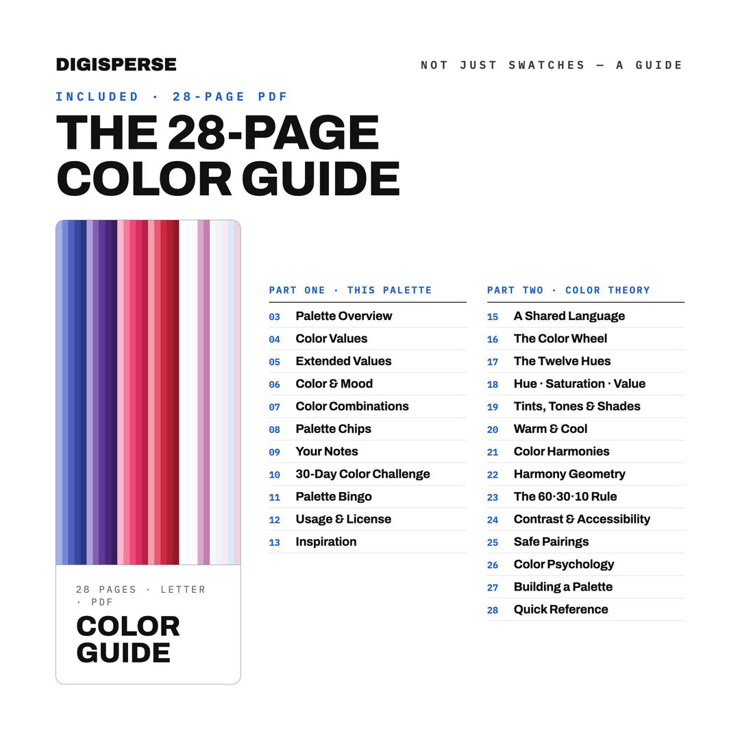 Frosted Berry Color Palette | 30 Procreate Swatches, ASE, PDF Guide (Digital Download)