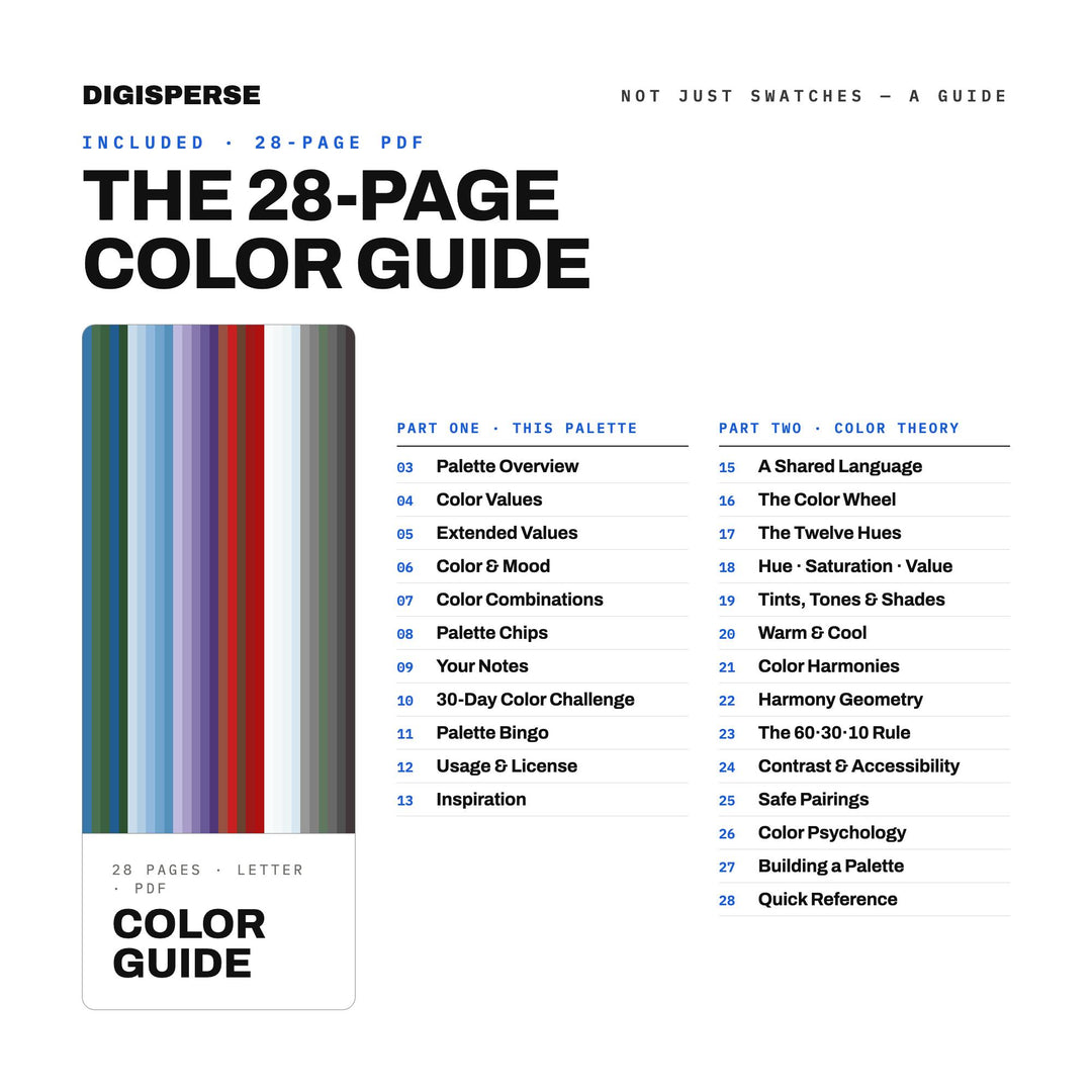 Snow Day Color Palette | 30 Colors | Hex RGB CMYK | Procreate Swatches + ASE | Digital Download