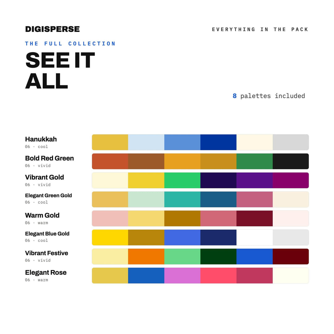 Global Celebration Color Kit, 8 World Festival Palettes for Cultural Event Posters, Travel Blogs and International Party Decor