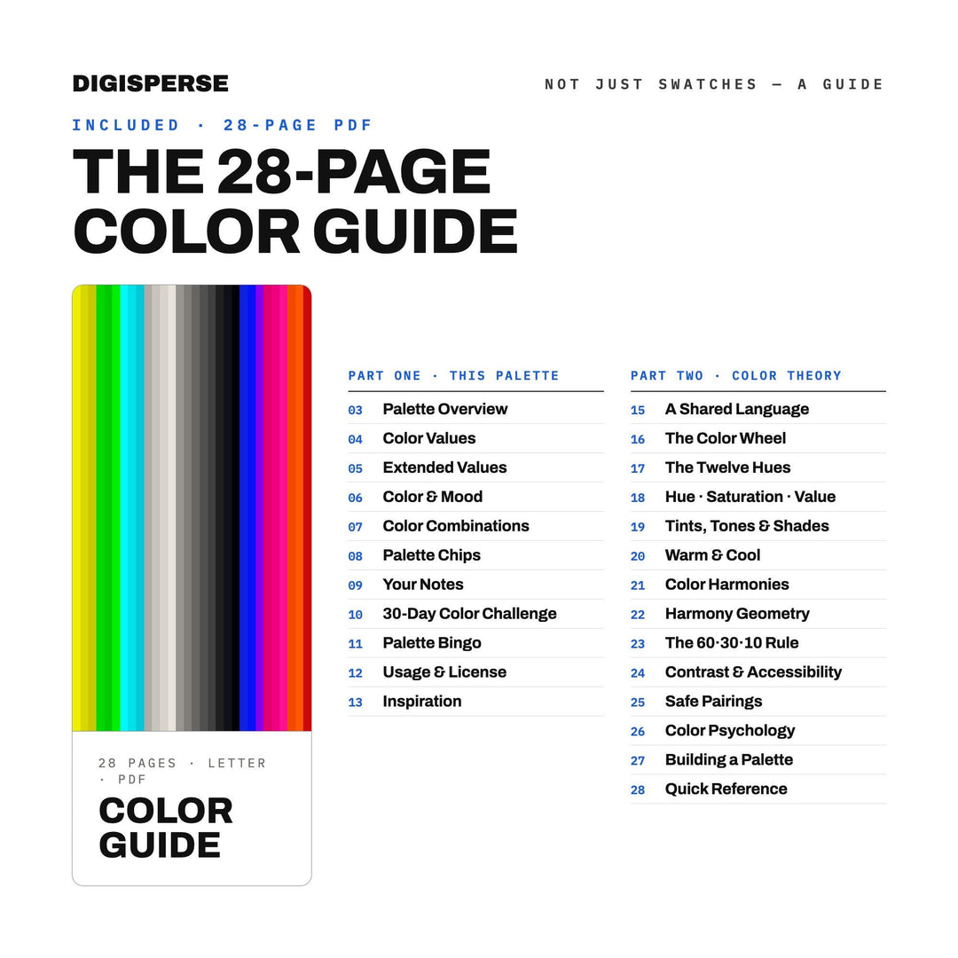 Neon Brutalism Color Palette | 30 Colors | Hex RGB CMYK | Color Guide | Procreate Swatches + ASE | Digital Download