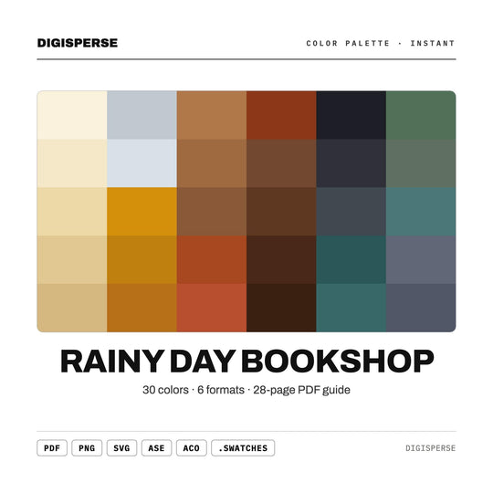 Rainy Day Bookshop color palette — main preview