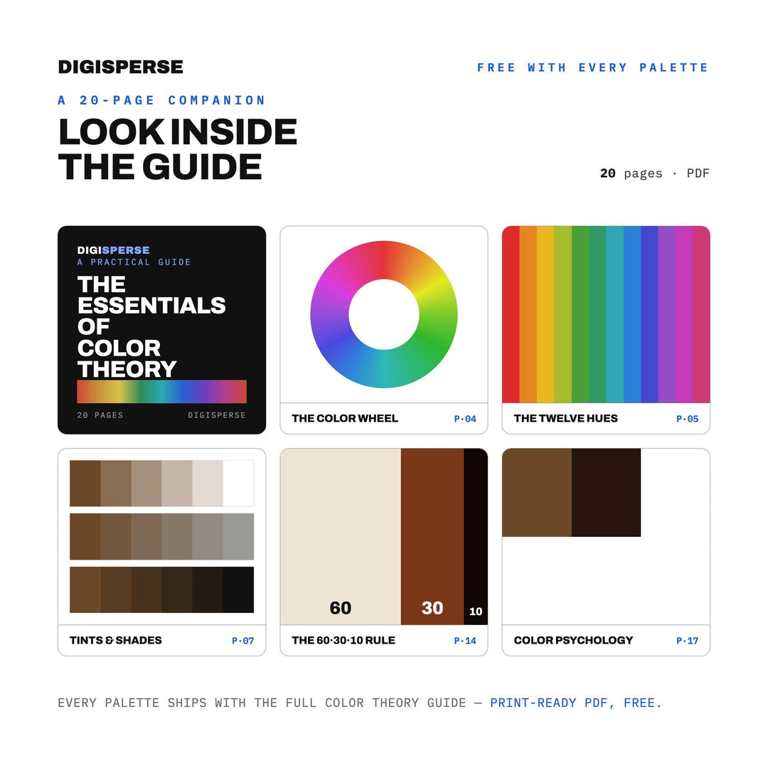 Bitter Chocolate Color Palette | 30 Colors | Hex RGB CMYK | Color Guide | Procreate Swatches + ASE | Digital Download