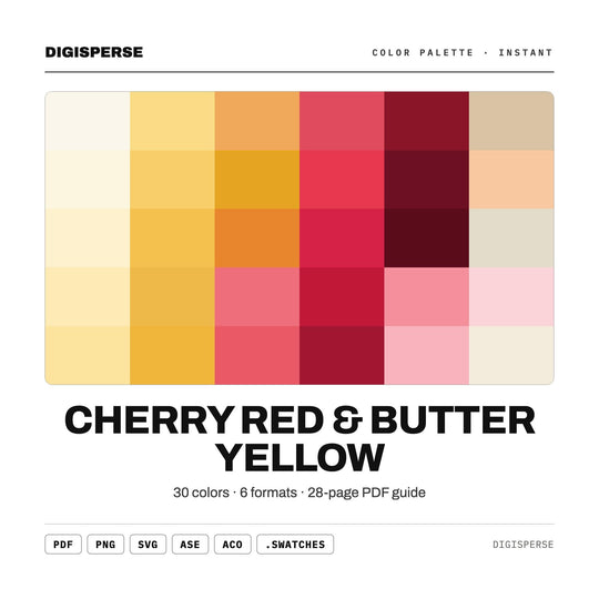 Cherry Red & Butter Yellow color palette — main preview