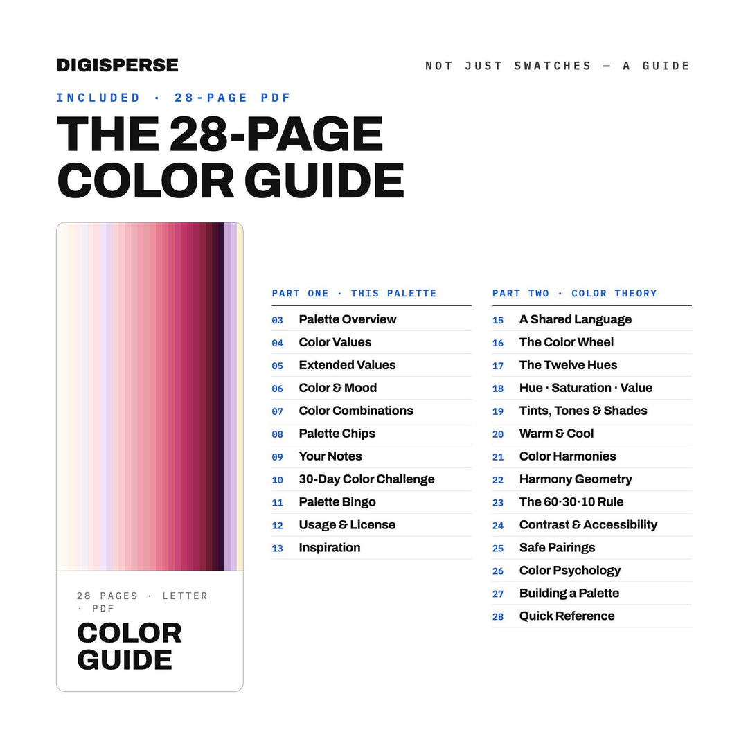 Strawberry Moon Color Palette | 30 Colors | Hex RGB CMYK | Procreate Swatches + ASE | Digital Download