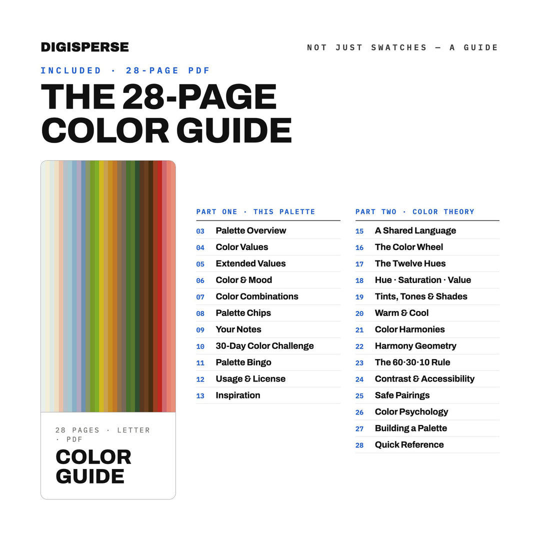 Apple Orchard Morning Color Palette | 30 Colors | Hex RGB CMYK | Procreate Swatches + ASE | Digital Download
