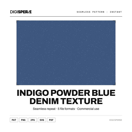 Indigo Powder Blue Denim Texture seamless pattern set — main preview