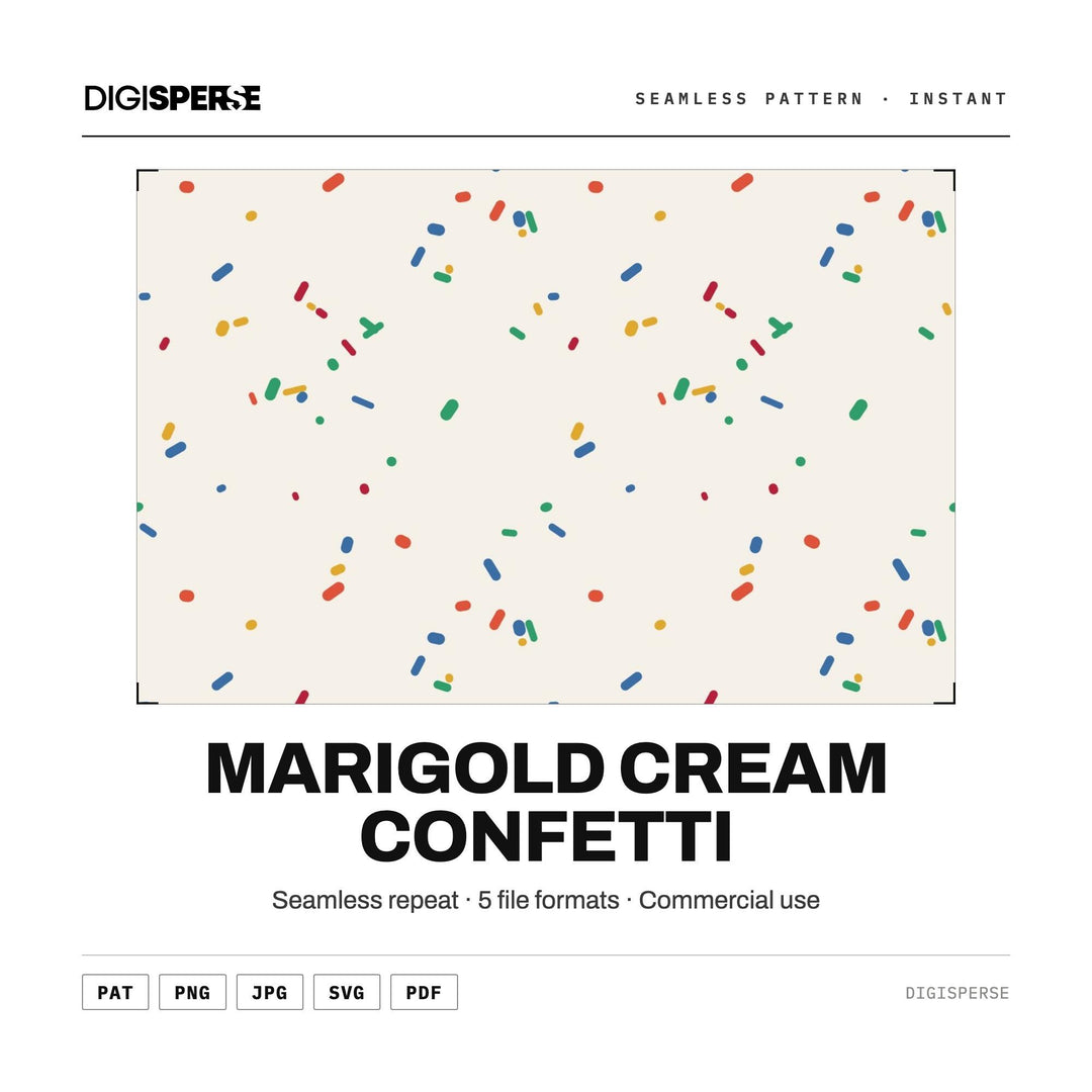 Seamless Digital Paper | Marigold Cream Confetti | Fabric Wallpaper | PNG SVG PDF
