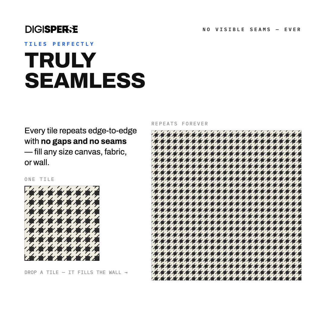 Seamless Pattern | Charcoal Linen Shepherd's Check | Digital Paper Fabric Wallpaper