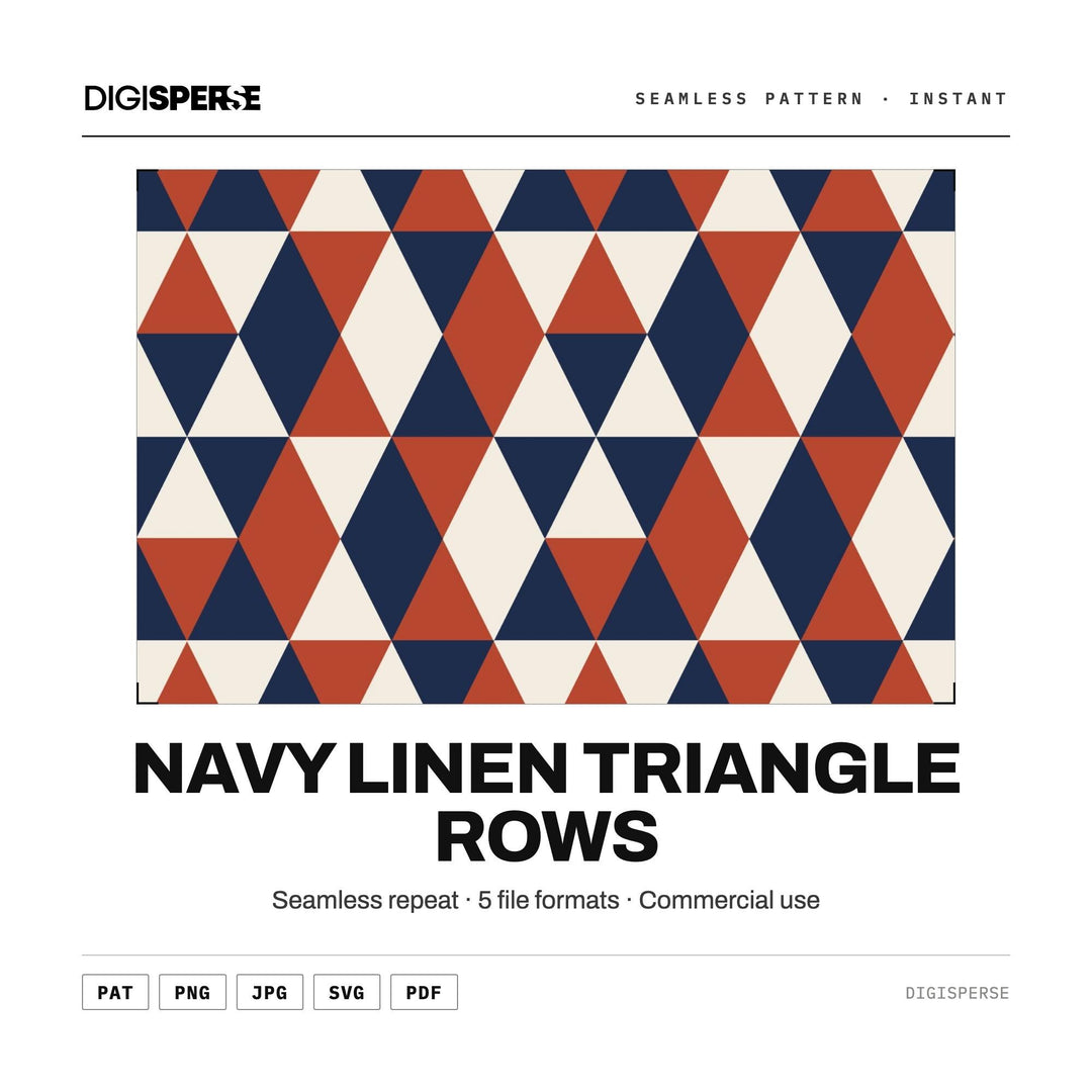 Seamless Pattern Svg | Navy Linen Triangle Rows | Digital Paper Fabric Wallpaper