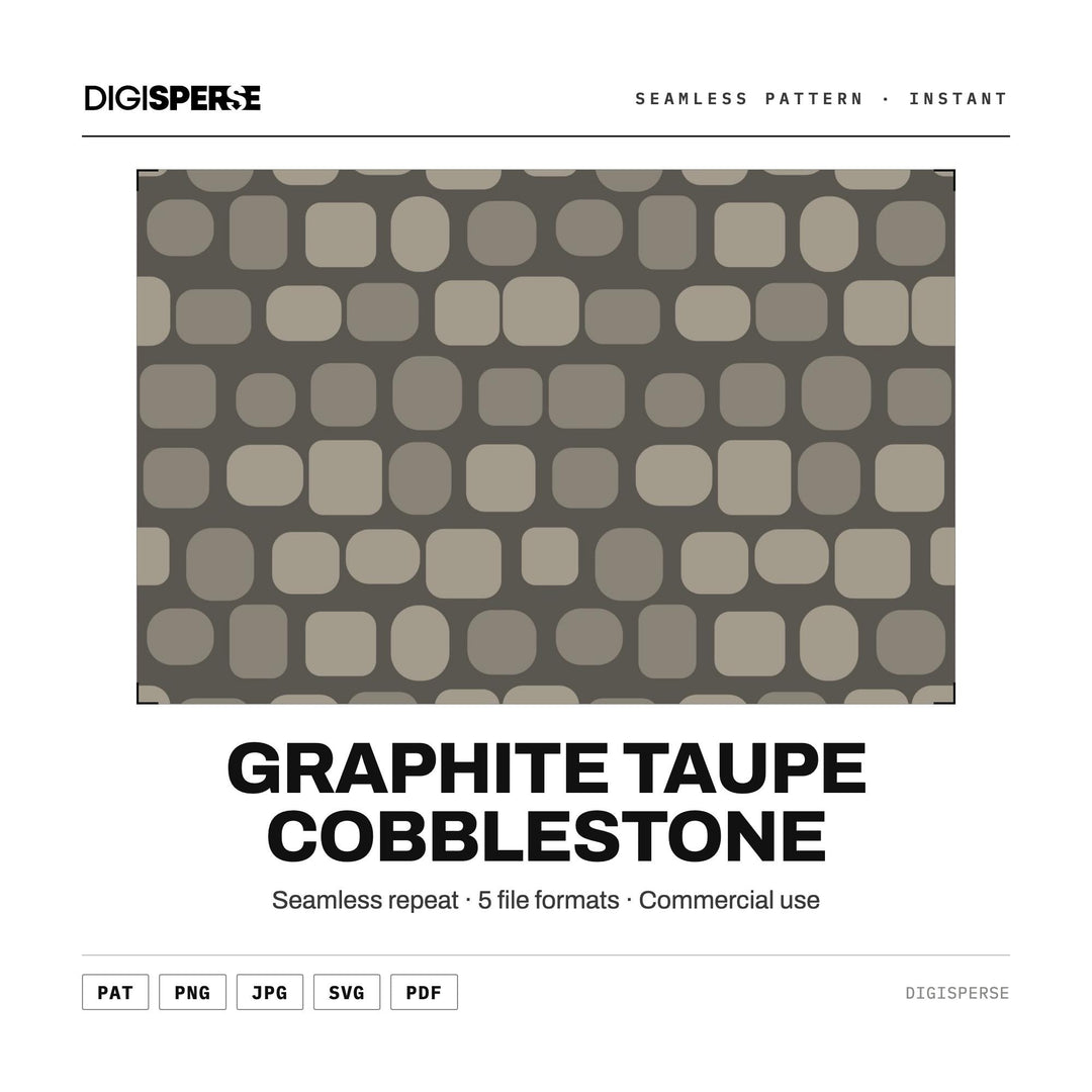 Surface Pattern Design | Graphite Taupe Cobblestone | Digital Paper Fabric Wallpaper