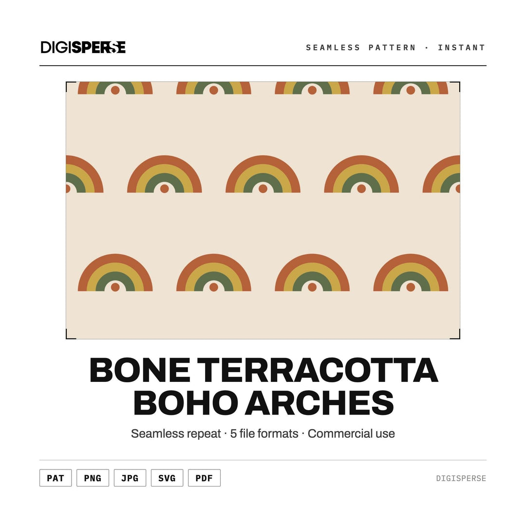 Digital Scrapbook Paper | Bone Terracotta Boho Arches | Fabric Wallpaper | PNG SVG PDF