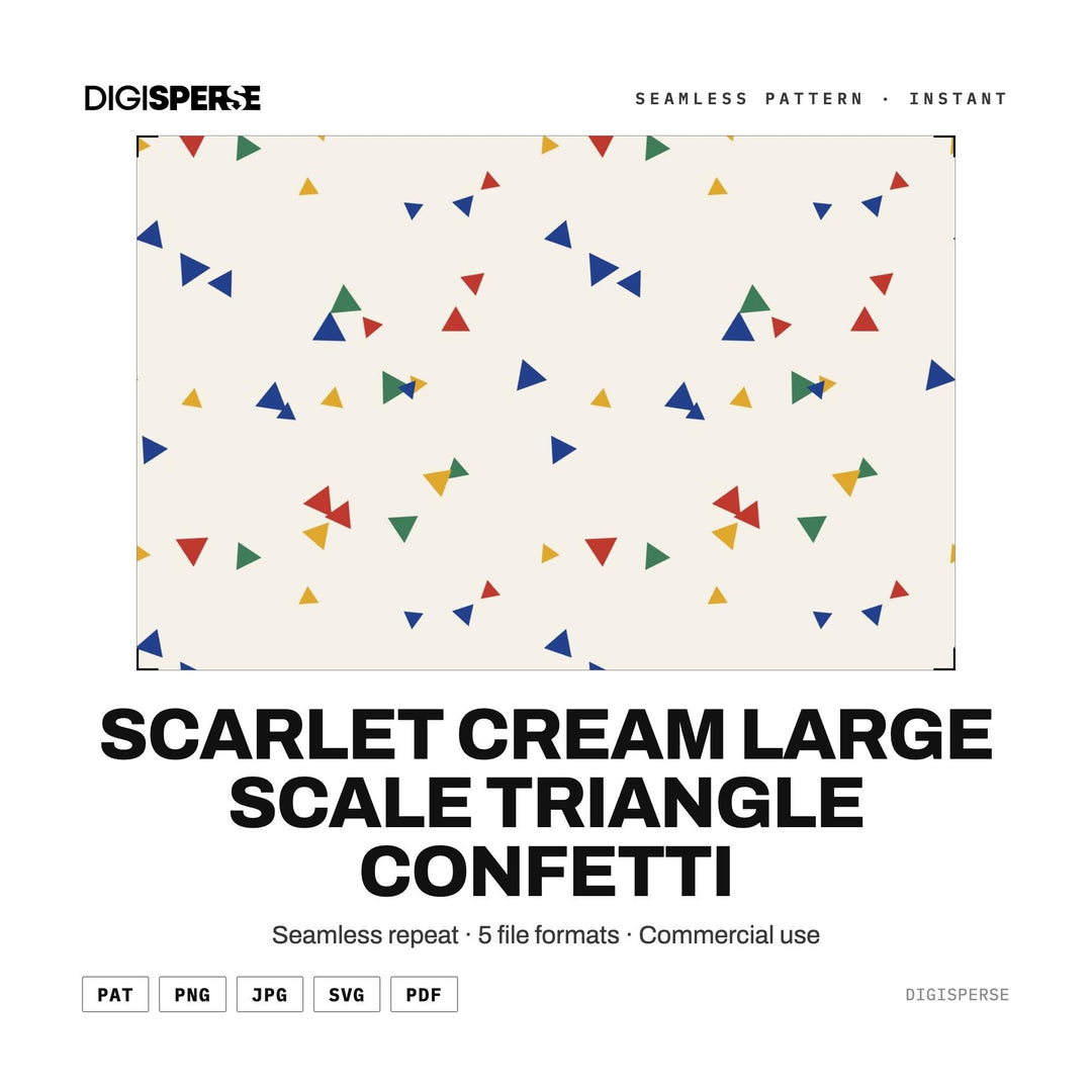 Seamless Pattern Svg | Scarlet Cream Large Scale Triangle Confetti | Digital Paper Fabric Wallpaper