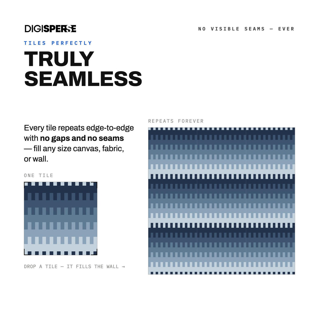 Seamless Pattern | Slate Steel Blue Stepped Ombré | Digital Paper Fabric Wallpaper