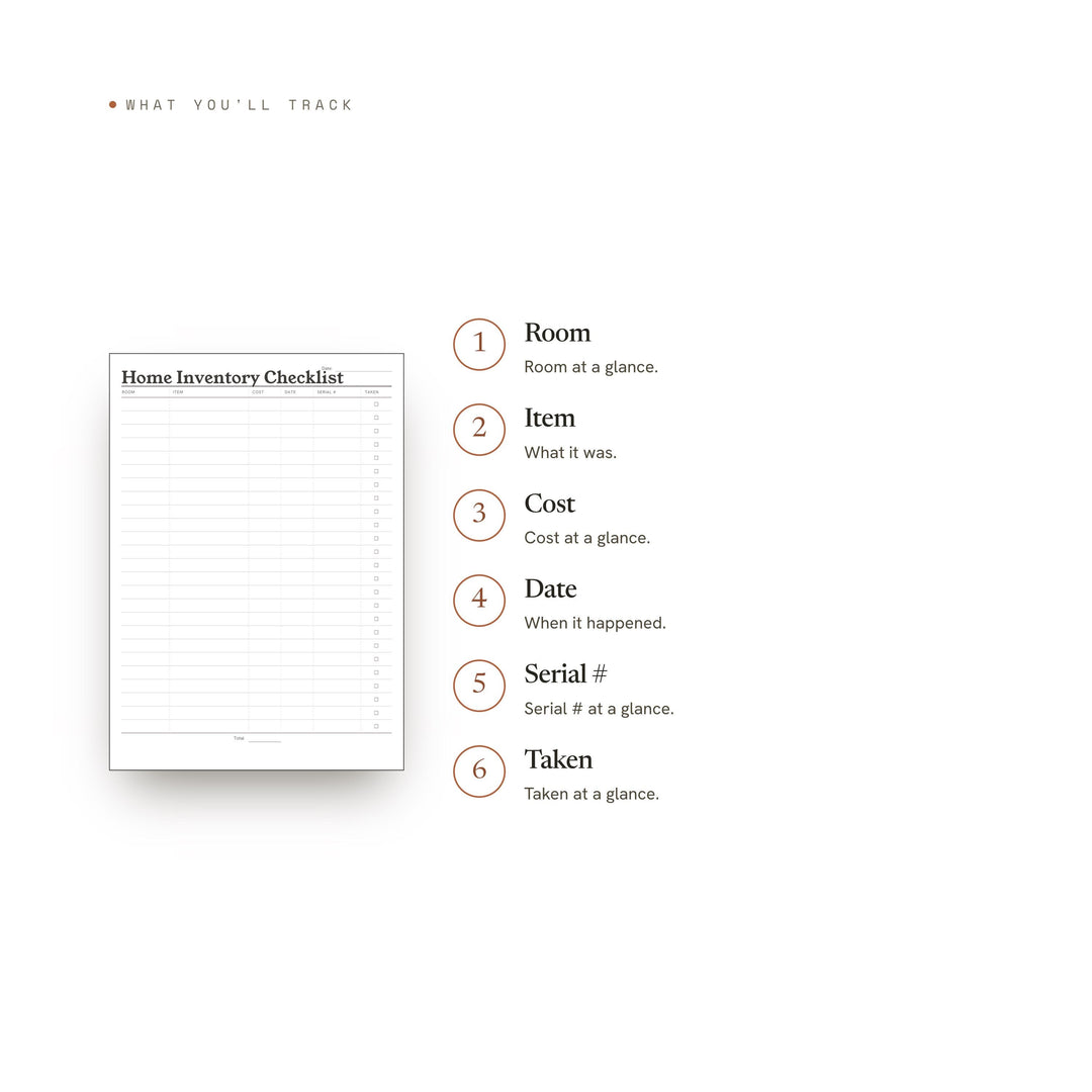 Life Admin Printable | Home Inventory Checklist | GoodNotes + iPad PDF | Instant Download
