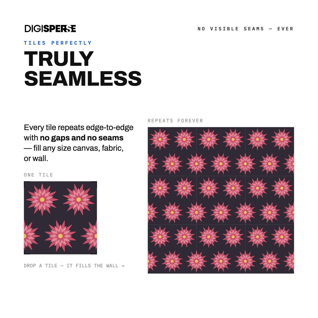 Seamless Digital Paper | Honey Raspberry Large Scale Dahlia | Fabric Wallpaper