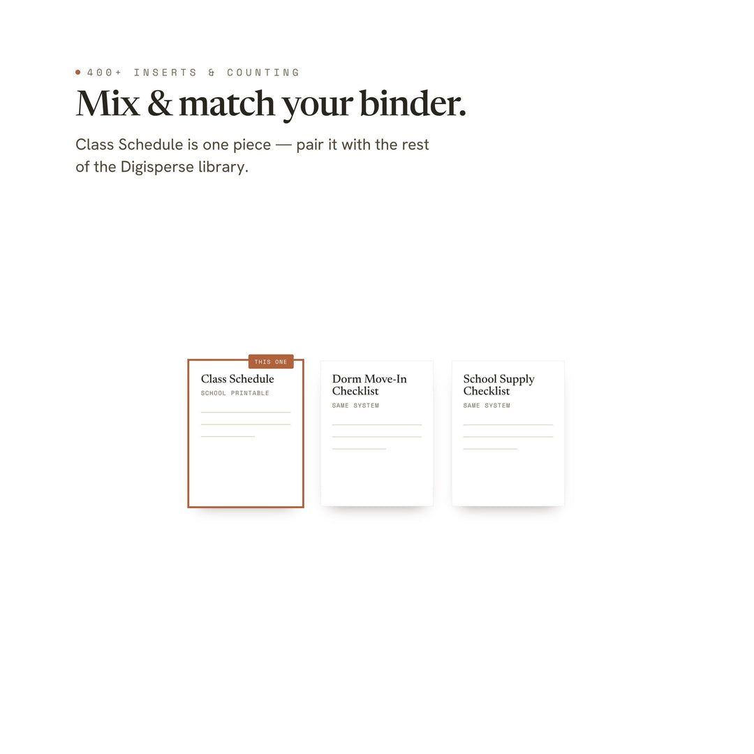 Class Schedule printable planner insert — preview image 12 of 20